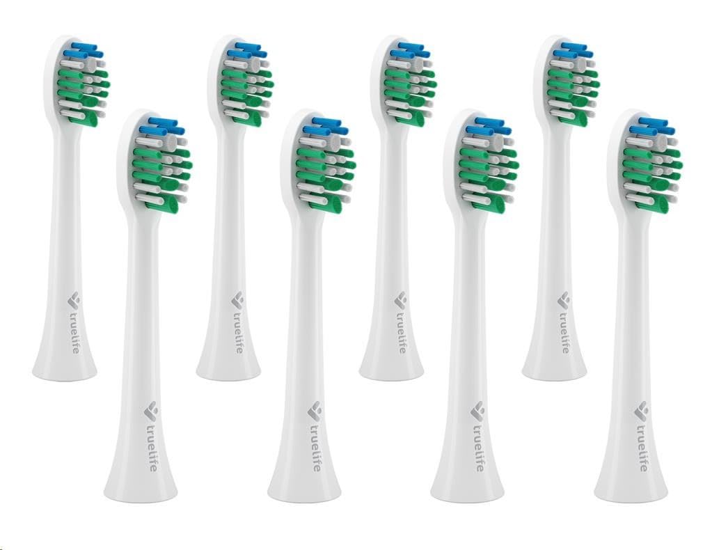 TrueLife SonicBrush Compact Series Heads Standard White Pack of 8 Replacement Heads Specially Designed for Precise Teeth Cleaning