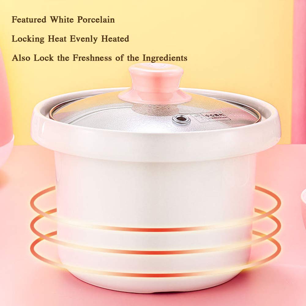 Olla cocción Lenta eléctrica 1,5 l con Revestimiento cerámica, Olla para guisar Inteligente para hogar con función Reserva y 6 configuraciones cocción para 2 o 3 Personas