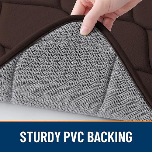 Image of Smiry Memory Foam Bath Mat 30x20, Ultra Soft Absorbent Bathroom Rugs | Brown, Plush Quick Dry and Machine Washable Cushion Bath Mats for Bathroom, Shower, Tub & Home Decor