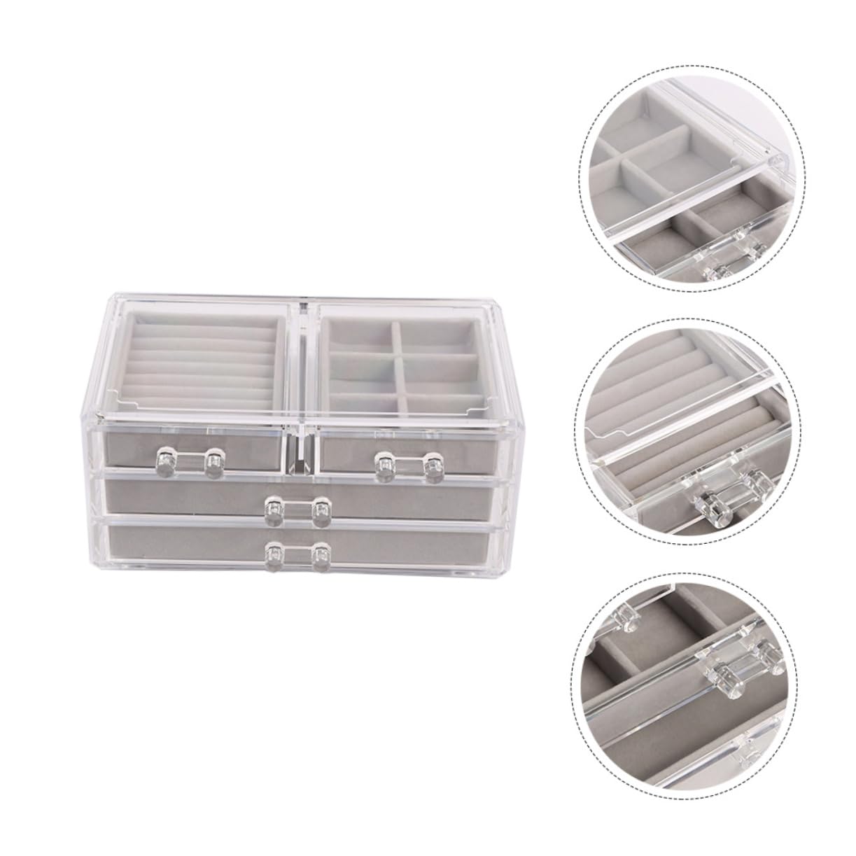 Boîte de Rangement pour Bijoux en Plastique, Tiroirs