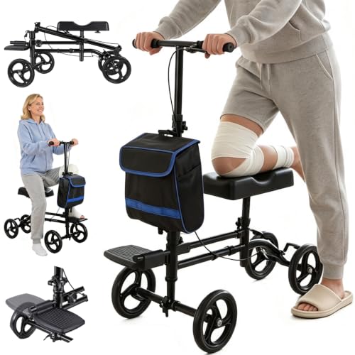 Image of Rolling Knee Scooter for Adults for Foot Surgery with Front Footrest