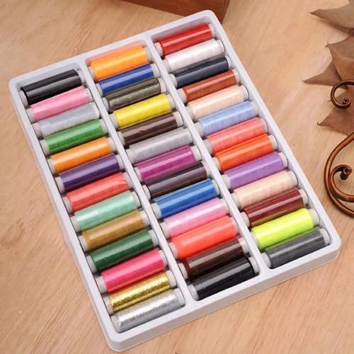 39 Bobinas de hilo de coser de poliéster arcoíris 250 yardas cada uno accesorios para costura a mano y máquina miniatura 3