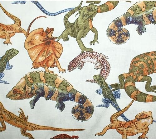 Timeless Treasures Novelty Lizards C3453 Natural Print Fabric