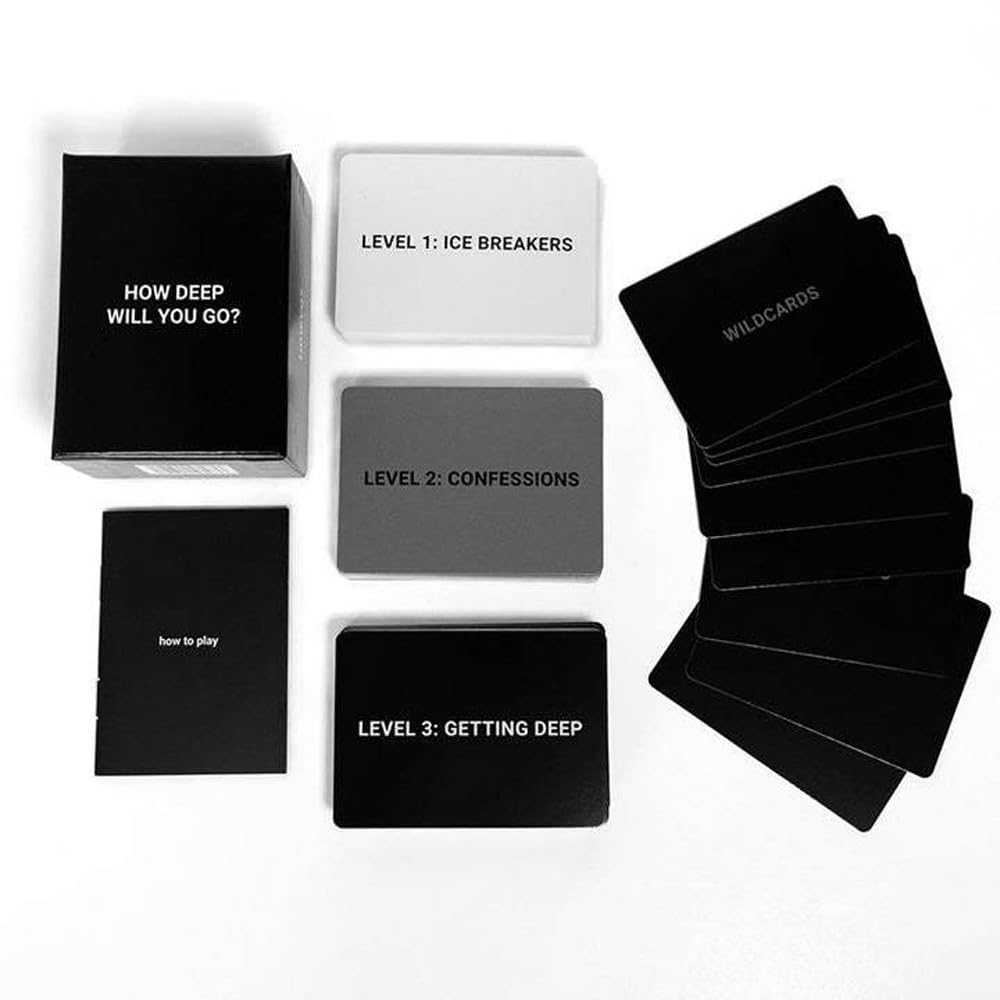 Ieron How Deep Will You Go Card Game Icebreaker Conversation Cards Deep Conversation Card Game Fun Family Party Card Game Adult Game Night Trivia Card Game
