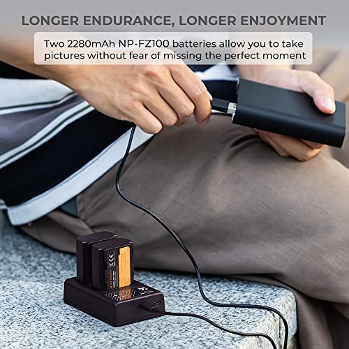 Batería de Repuesto NP-FZ100 (2 Pack) y Cargador Dual USB para Sony Alpha - 2280mAh - Fernando Cortés Batería de Repuesto NP-FZ100 (2 Pack) y Cargador Dual USB para Sony Alpha - 2280mAh - Fernando Cortés