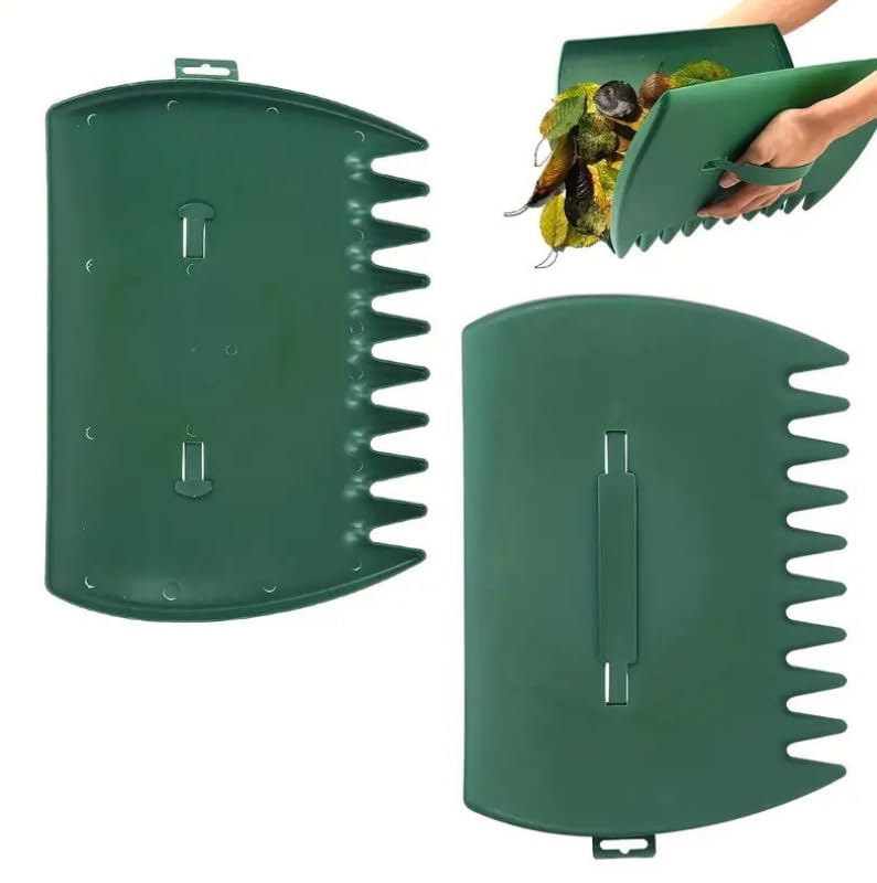 2-piece handheld leaf scraper, quick lawn removal and collection of fallen leaves from gardens and yards, handheld rake for picking up fallen leaves, grass clippings, and garbage