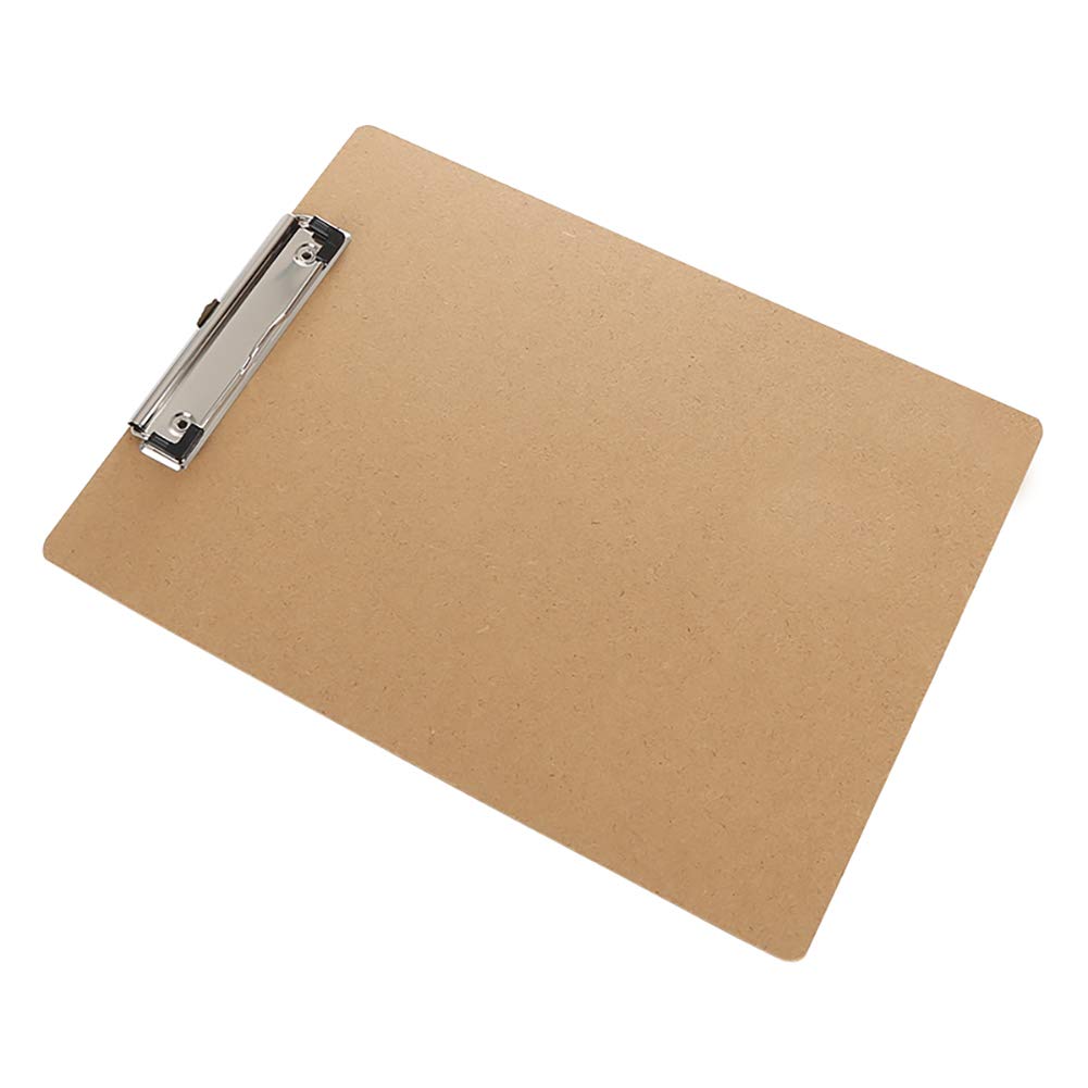 A4 Portablocco di Legno con Clip in Metallo gommato - Extra Spessa 4 mm - Pannello di Legno - Porta-Pad Lavagna da Scrittura Ideale per Il Lavoro Quotidiano,Set da 5 Pezzi