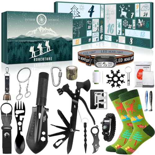 iZoeL Adventskalender Werkzeuge Teenager Junge Männer 2025 Handwerkzeuge Weihnachtskalender 24 Stück nützliche outdoor Gadgetskalender werkzeugekalender Überraschungsgeschenk für ihn
