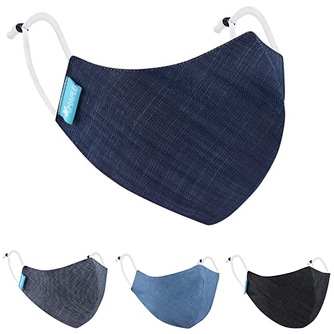 Maple DM-01 Mask for women Denim Reusable Washable Reversible 3 Layer Printed Fine Cotton Face Mask for Ladies Men Unisex With Adjustable Ear Loop Free Size (20) (B08Y6SKW62) Amazon Price History, Amazon Price Tracker