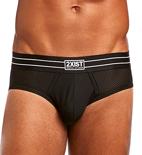 2(X)IST Men's Retro Micro No-Show Brief Underwear, deep Black, Small