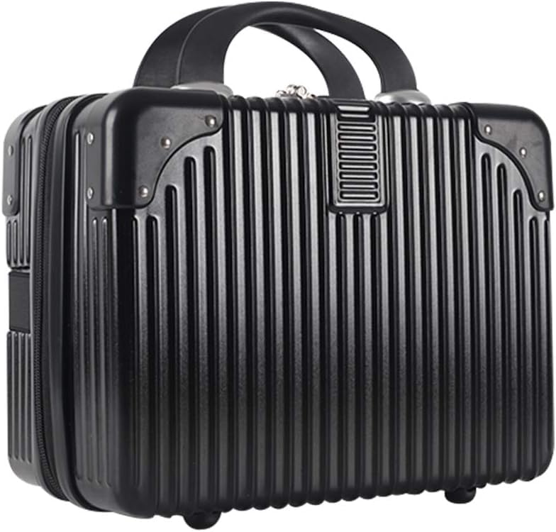 Image of Makeup Case Suitcase, Mini Bag, Mini Hard Shell Travel Luggage, Women Portable Water Proof Carrying Suitcase, Organizer Bag, Small Hard Shell Cosmetic Luggage, Water Proof (B-Black)