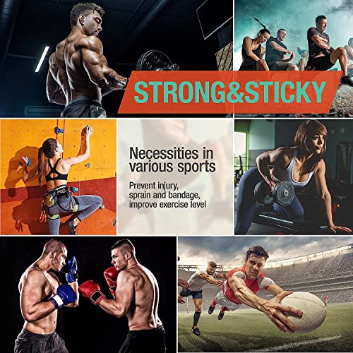 Image of (3 Pack) Black Athletic Sports Tape, Very Strong Easy Tear No Sticky Residue Tape for Athlete & Sport Trainers & First Aid Injury Wrap,Suitable for Bats,Tennis,Gymnastics & Boxing（1.5in X 35ft）