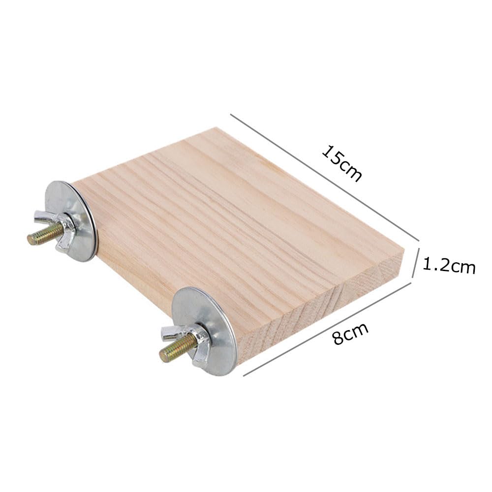 Piattaforma per Uccelli 2 Pezzi, Piattaforma in legno per Uccelli, Accessori per Gabbie per Pappagalli, Per Pappagalli, Criceti, Gerbilli, Piccoli Animali,(Rettangolare, 15X8cm)