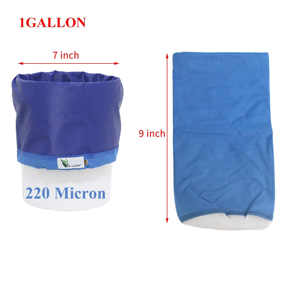 G-LEAF 600D 20L 5 Galón 8 Bolsas Herbal Ice Bubble Hash Filter Kit 25 Micrones
