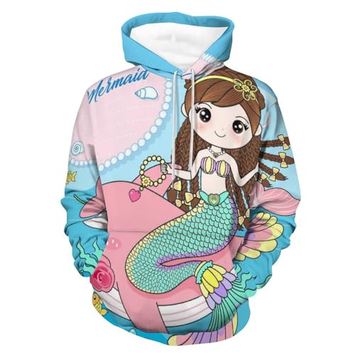 Sweat à capuche dauphin et sirène UMENG pull unisexe en taille S