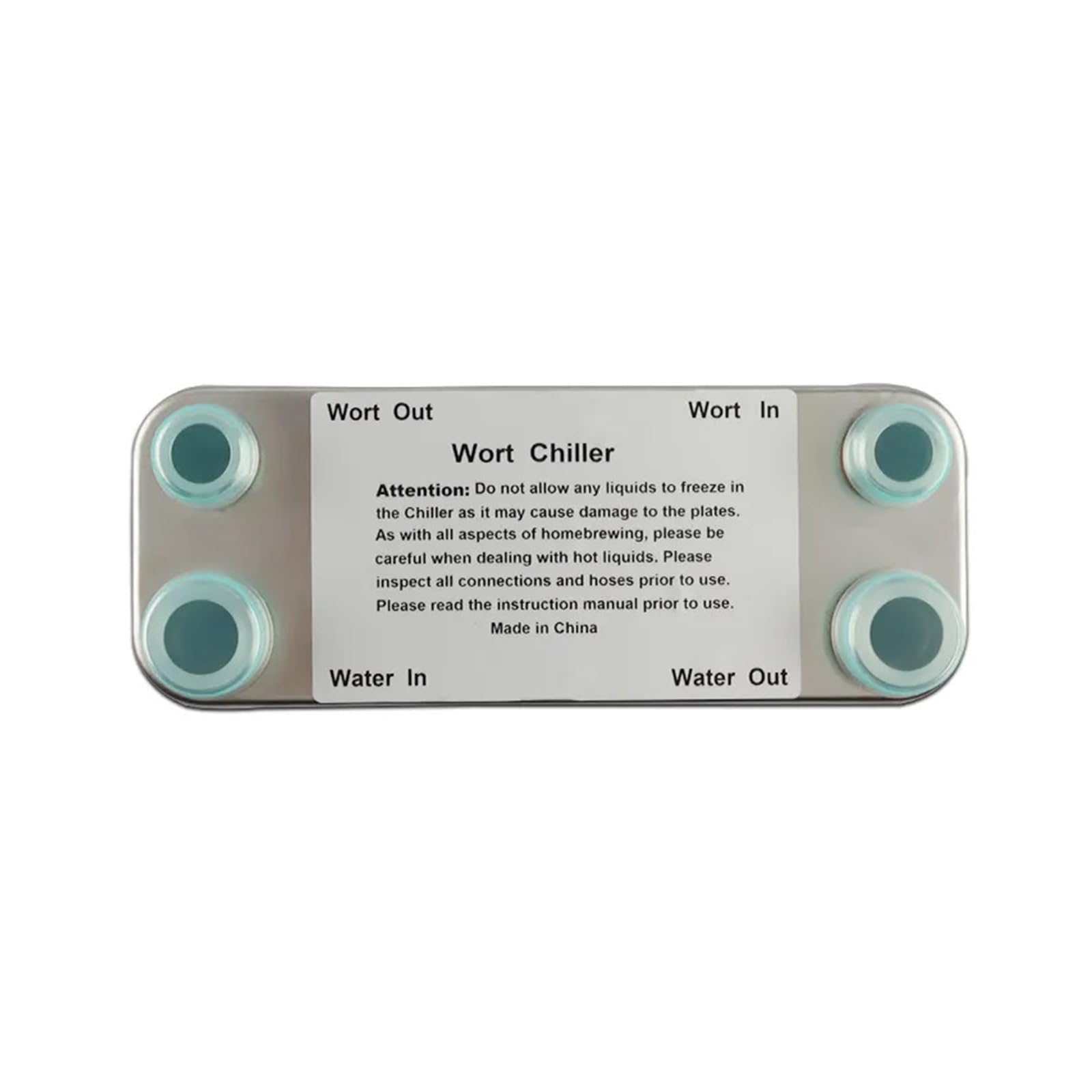 Scambiatore di calore, Refrigeratore di mosto a 60 piastre,Piastra filettata per tubi da giardino in acciaio inossidabile 304,Scambiatore di calore a piastre ad alta efficienza Homebrewing,Porta NPT 3