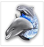 Vinyl Junkie Graphics Dolphins Jumping Sticker/Decal
