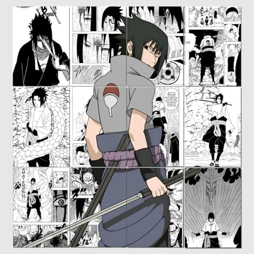 Image of Posternet Set of 12 (A4) Size poster Sasuke Uchiha manga kit wall decor 300 GSM hard poster Naruto posters Paper Print (A4) Full size (33 inch X 23 inch, Packed)
