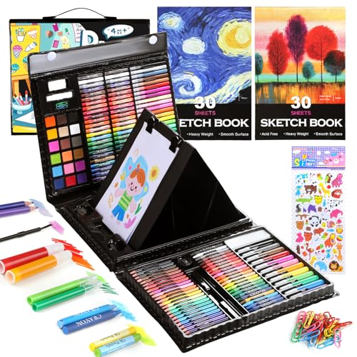 237-Piece Kids Art Set with Double-Sided Easel, Painting Kits for...