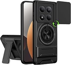 AESTMO Redmi Note 15 Pro Plus 5G Back Cover | Armor Camera Slider 360 Degree Rotating Finger Ring Holder Case with Bracket...