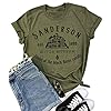 Women's Sanderson Witch Museum Letter Print T-ShirtCasual Short Sleeve O Neck Tees Shirts Top (X-Large, Green)