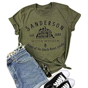 Womens-Sanderson-Witch-Museum-Letter-Print-T-ShirtCasual-Short-Sleeve-O-Neck-Tees-Shirts-Top Women's Sanderson Witch Museum Letter Print T-ShirtCasual Short Sleeve O Neck Tees Shirts Top (X-Large, Green)