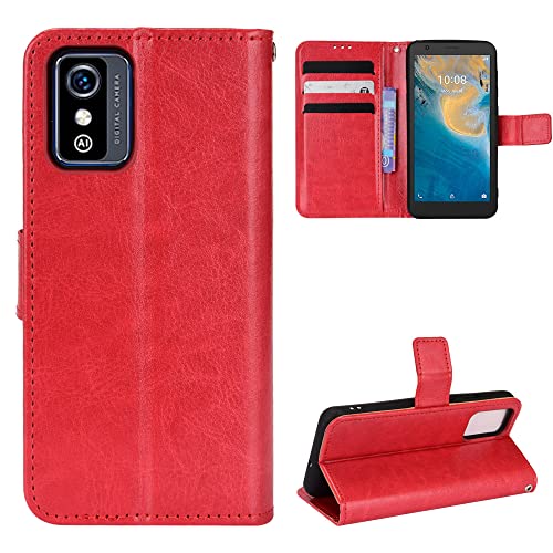 BellaCase Funda ZTE Blade L9 [Pata de Cabra] [Ranuras para Tarjetas] [Funda con Tapa magnética] Compatible con el teléfono Inteligente ZTE Blade L9(Rojo)