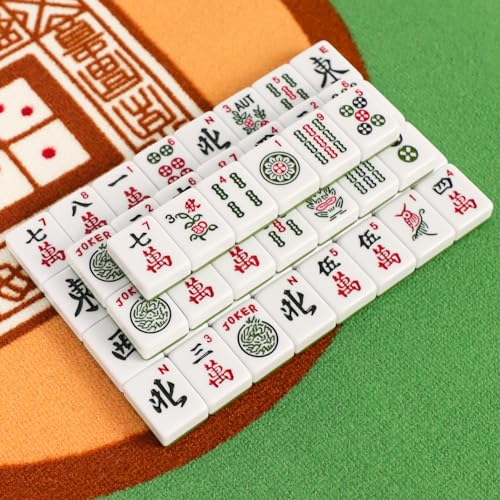 Set de Fichas de Mahjong Americano con Bastidor y Empujador miniatura 6