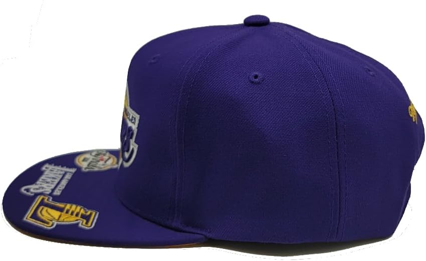 Mitchell & Ness Los Angeles Lakers New Front Face Purple Gold Era Snapback Hat Cap - Image 5