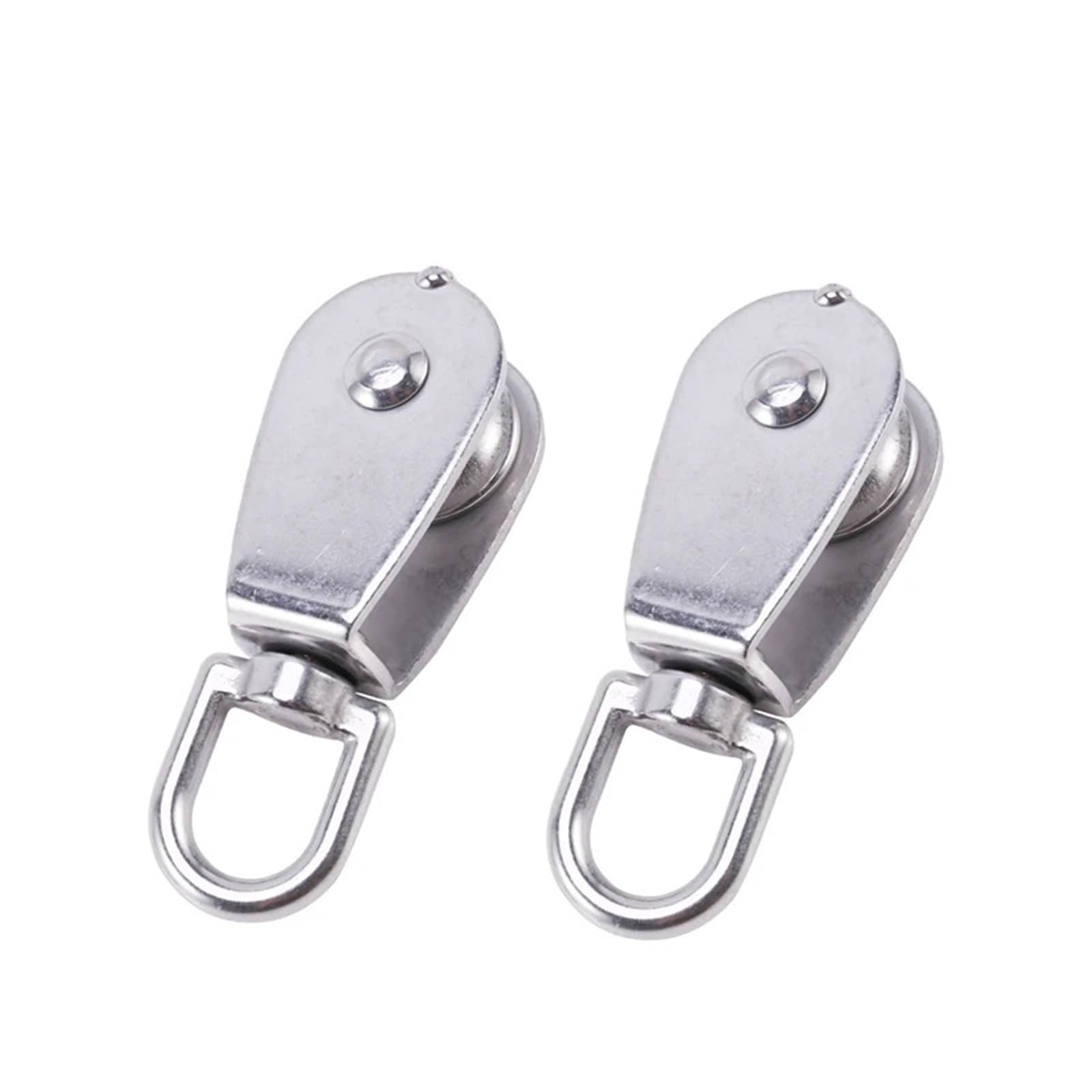 Bloque polea simple 25 mm en acero inoxidable 304 Rodillo polea M25 que carga 400 kg - Plata