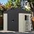 Greesum 8×6 FT Plastic Outdoor Storage Shed with Floor, Resin Sheds with Window and Lockable Door, Weather Resistant Organization for Garden, Lawn, Pool Supplies, Beige