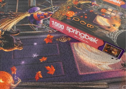 Rompecabezas Springbok Boo! de 1000 piezas para adultos, temática de Halloween, piezas únicas cortadas a precisión, fabricado en EE.UU. con materiales ecológicos, casa embrujada con fantasmas y diversión otoñal miniatura 5