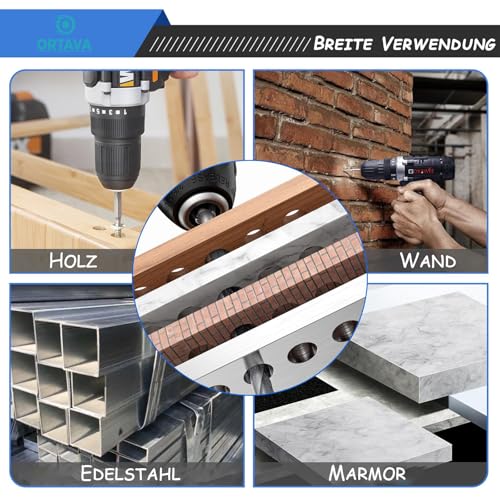 ORTAVA Blechschrauben M4 x 10 mm, 50 Stück Holzschrauben Edelstahl A2 V2A Flachkopf mit Scheibe Kreuzschlitz mit Bohrer, Selbstschneidende Schrauben Silber Oxid, Tellerkopfschrauben Vollgewinde