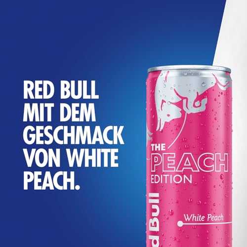 Red Bull Energy Drink Peach Edition - 24er Palette Dosen - Getränke mit White Peach Geschmack, EINWEG (24 x 250 ml)