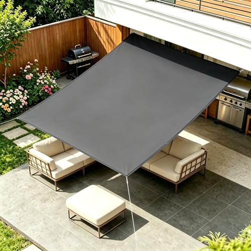 Toldo vela de sombra rectangular 6.6x0.5m gris oscuro e impermeable 2