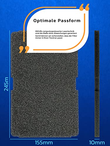 Premium Schwammfilter Filtermatte Trockner Fein/Grob für Beko Grundig Blomberg 2964840100