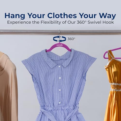 Image of SereneLife Velvet Hangers - 100 Pack, Slim & Space Saving for Closets