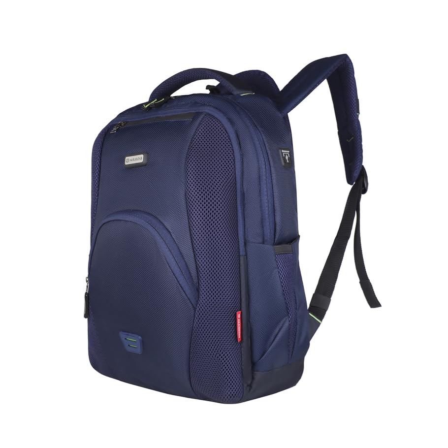 HARISSONS Zylo Travel Laptop Backpack | 40L | Fits 15.6β Laptop | Fisio Fit Straps, Elevated Laptop Cradle, Quick-Access Pockets, Bottle Security, Ventilated Back | Work, Travel & College (Navy)