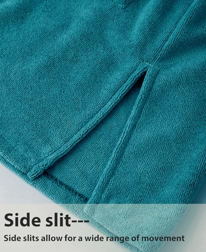 Image of MissShorthair Hooded Towel Robe for Kid, Zipper Beach Cover Up, Swim Changing Robe for Boy, Girls Bath Towelling Poncho
