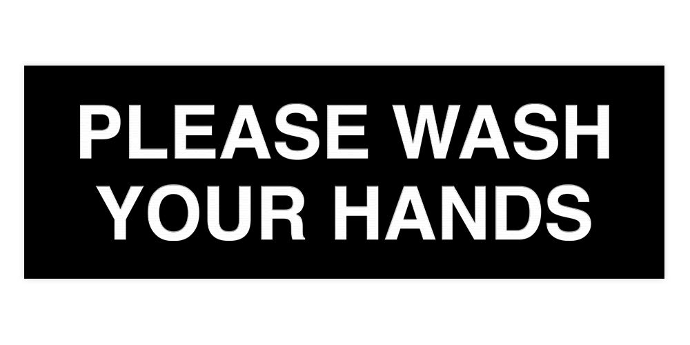 Signs ByLITA Basic Please Wash Your Hands Sign (Black) - Small