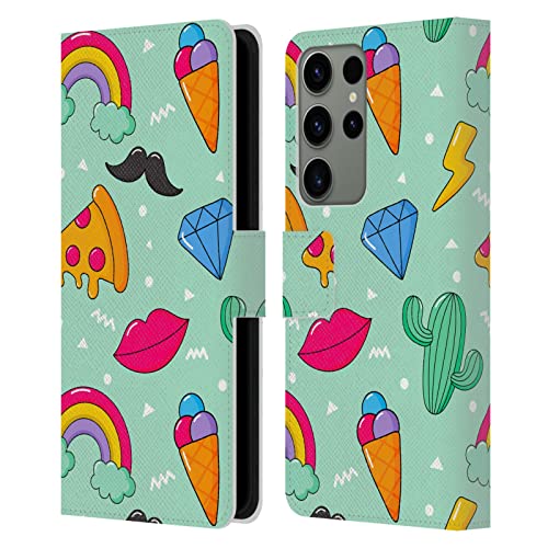 Carcasa Haroulita de cuero tipo libro para Samsung Galaxy S23 Ultra con soporte multimedia