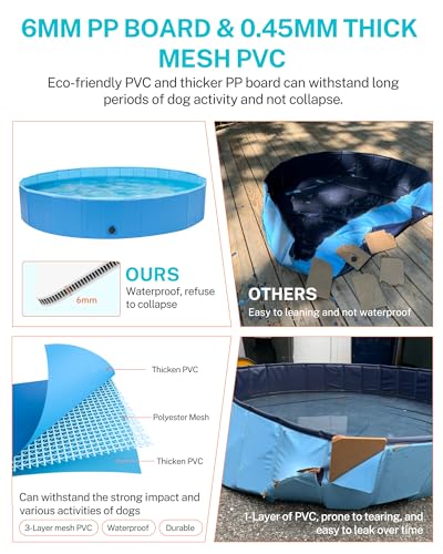 Foldablepoolforlargedogs6mmthickenedppboard3layersmeshpvcnonslipembossedpvccollapsiblehardplasticsummerswimmingpoolportablebathtubforpetscats47  Urban Country Home Decor Foldable pool for large dogs 6mm thickened pp board 3 layers mesh pvc non slip embossed pvc collapsible hard plastic summer swimming pool portable bath tub for pets cats 47  urban country home decor