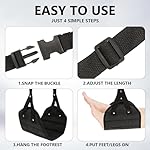 Foot Hammock for Plane Travel 2 PCS Airplane Foot Hammock Portable Airplane Feet Rest with Storage Bag Relaxing Feet and Legs Essential for Long Distance Flights for Men and Women (Black) - Image 3