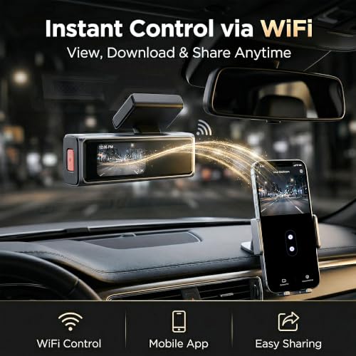 Image of Golens T3-B1V Dash Camera for Car (New Launch) | Front 2K Recording | Starlight Night Vision | WiFi Dashcam with App Control | 1.47 inch Display, 140 Wide Angle