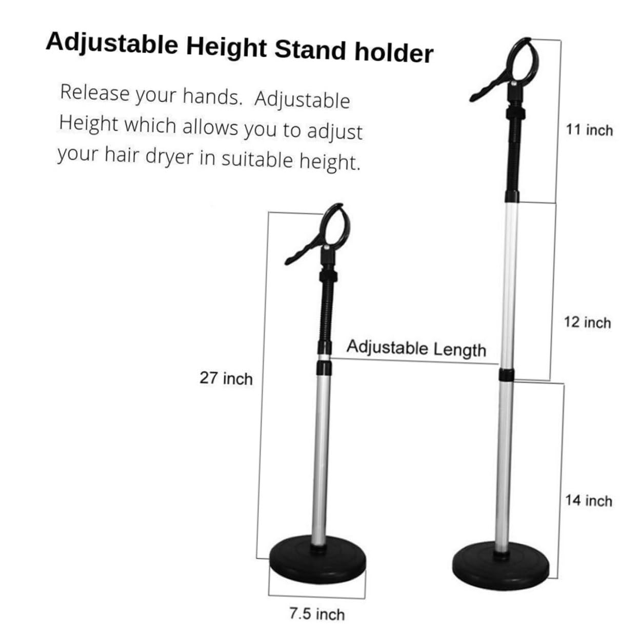 BESTYASH Soporte para Secador de Pelo Giratorio 360 Grados Soporte de Almacenamiento Inoxidable Organizador para Peluquería para Salones y