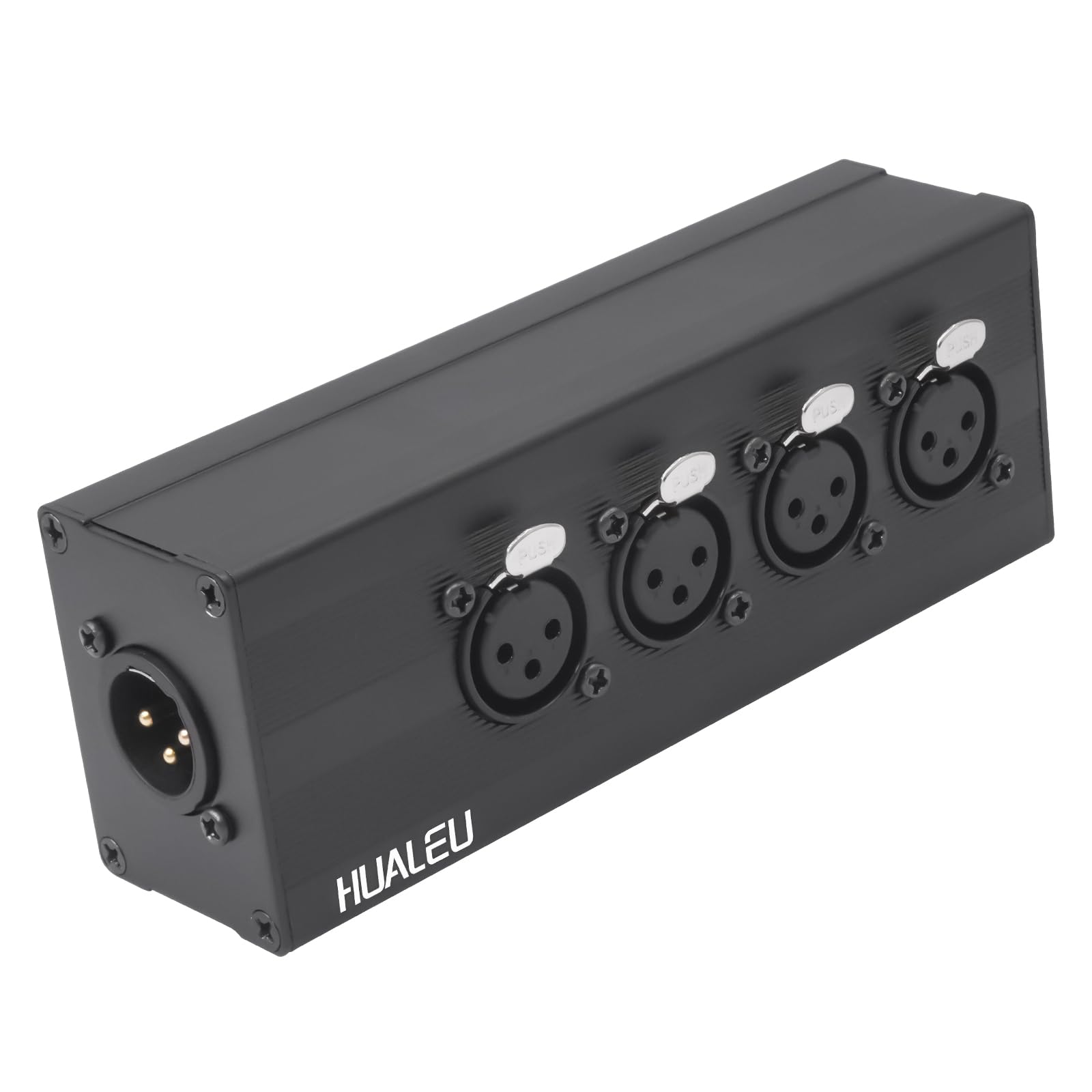 Répartiteur XLR 3 broches 1 mâle vers 4 femelles, adaptateur de connexion parallèle XLR 4 entrées et une sortie, quatre entrées microphone converties en une sortie, répartiteur Aduio de 10,2 cm