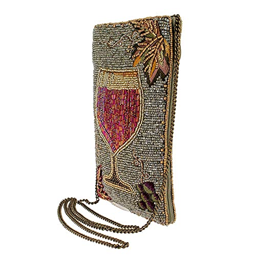 Mary Frances Women's Wine Time Crossbody Bag & Phone Bag For Women, Magnet Closure, Shoulder Bag, Zipper Pull, Handmade4