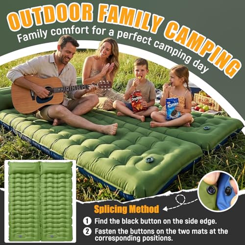 Image of FUN PAC Camping Sleeping Pad,Ultralight Camping Mattress with Pillow, Built-in Foot Pump Inflatable Sleeping Pad Compact for Camping,Backpacking, Hiking,Traveling