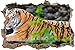 Produktbild Pixxprint 3D_WD_S4801_62x42 ruhender Tiger neben Baumstamm Wanddurchbruch 3D Wandtattoo, Vinyl, schwarz / weiß, 62 x 42 x 0,02 cm
