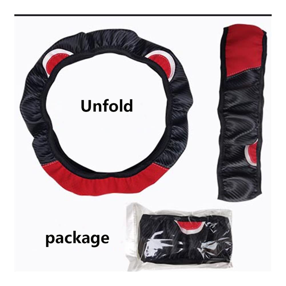 Dotesy Set Coprivolante Auto Con Orecchie Di Gatto E Sottobicchieri: Accessori Auto Simpatici E Antiscivolo, Pelle Morbida, Diametro 38 Cm